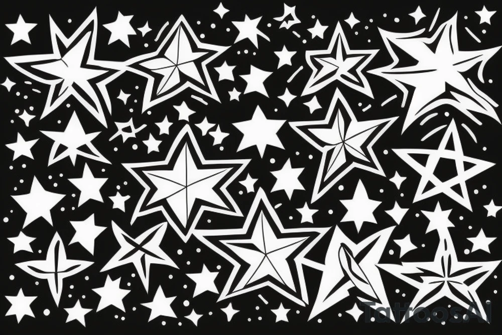 Abstract stars tattoo idea