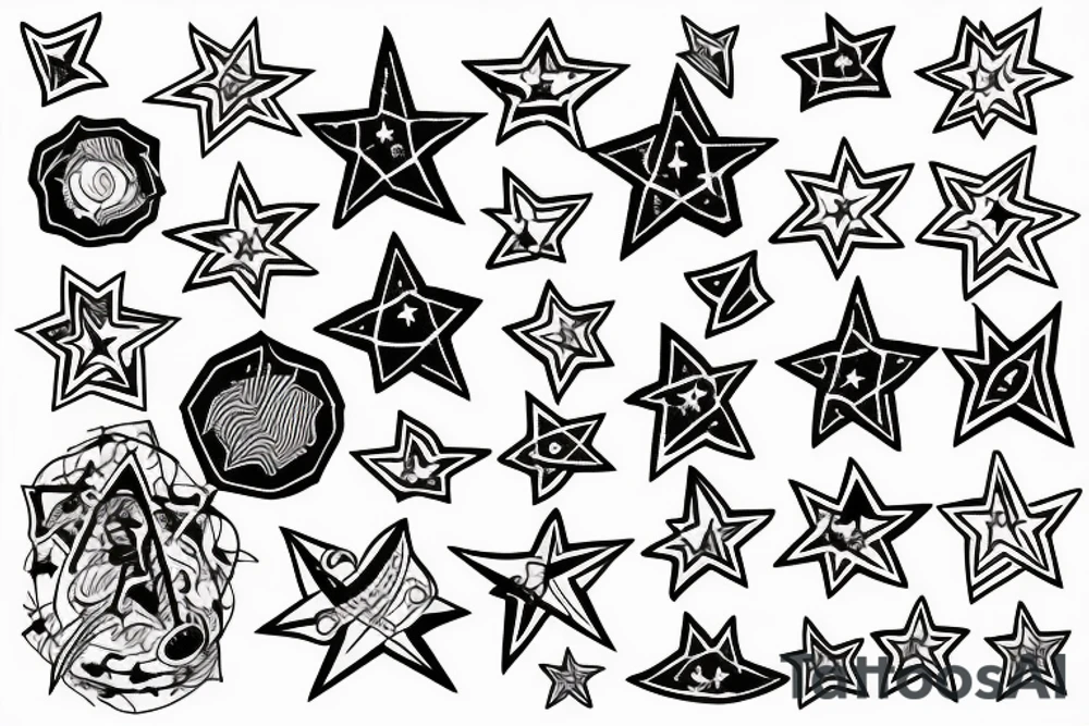 Abstract stars tattoo idea
