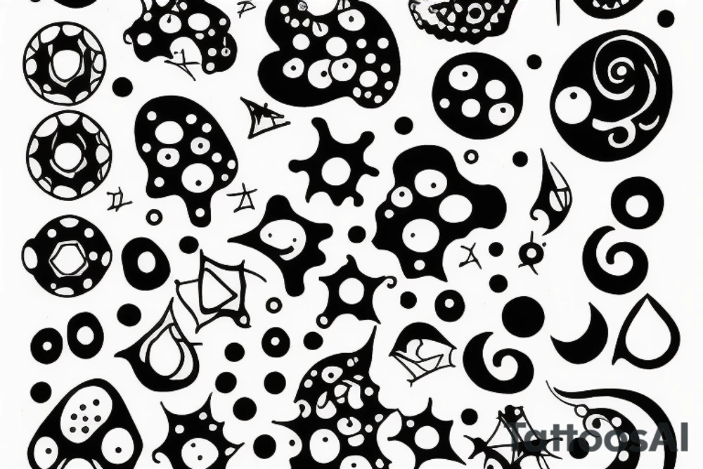 Shadows and dots tattoo idea