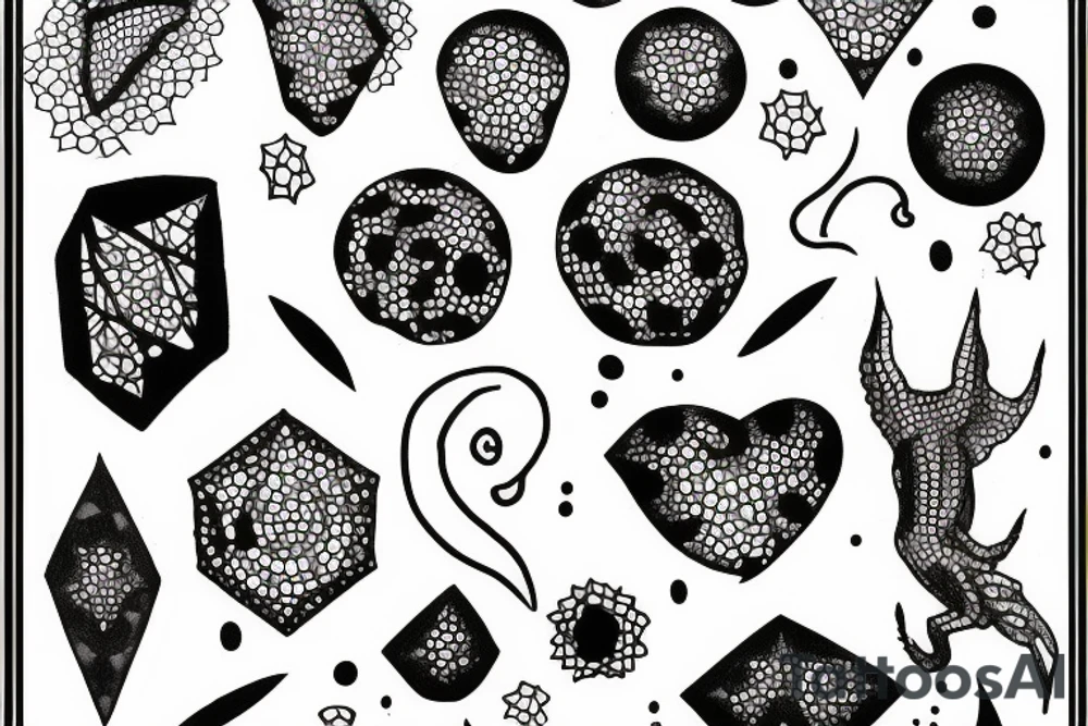 Shadows and dots tattoo idea