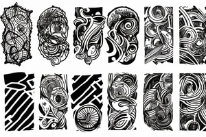 Abstract black lines and holes tattoo idea