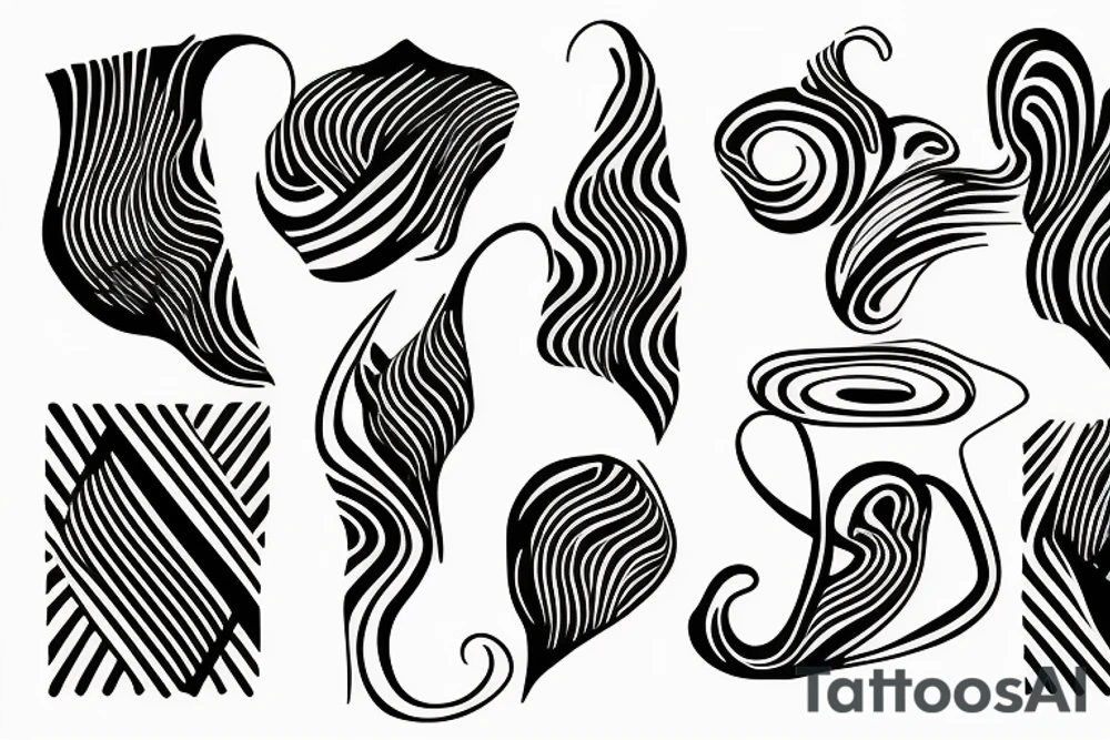Black abstract lines tattoo idea