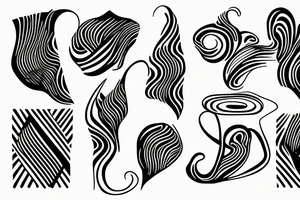 Black abstract lines tattoo idea