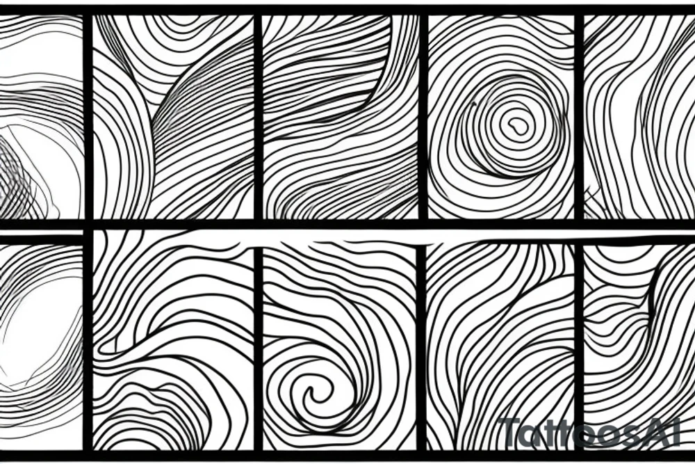 Black abstract lines tattoo idea