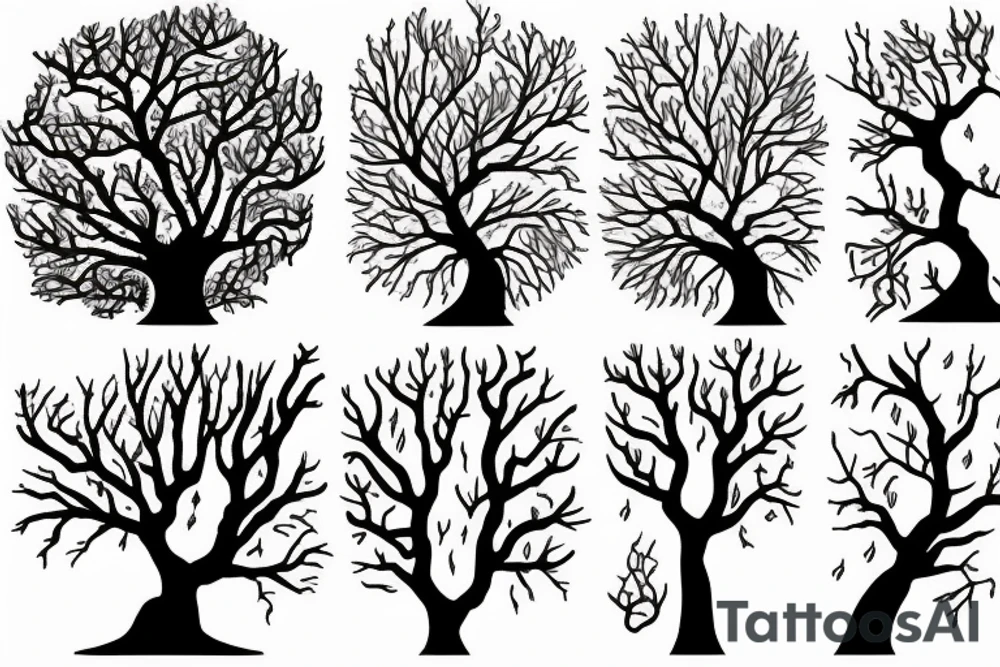 Black tree limbs tattoo idea
