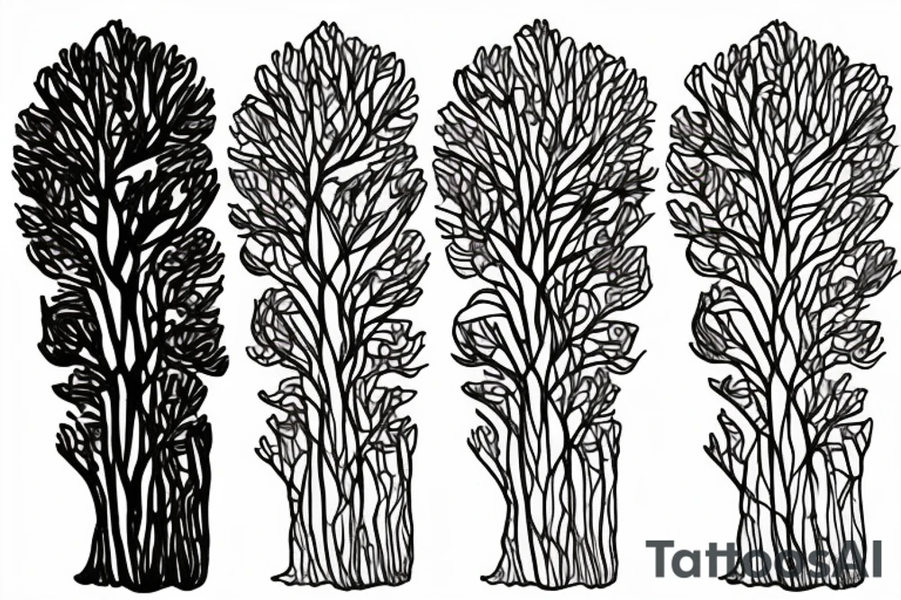 Black tree limbs tattoo idea