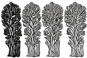 Black tree limbs tattoo idea