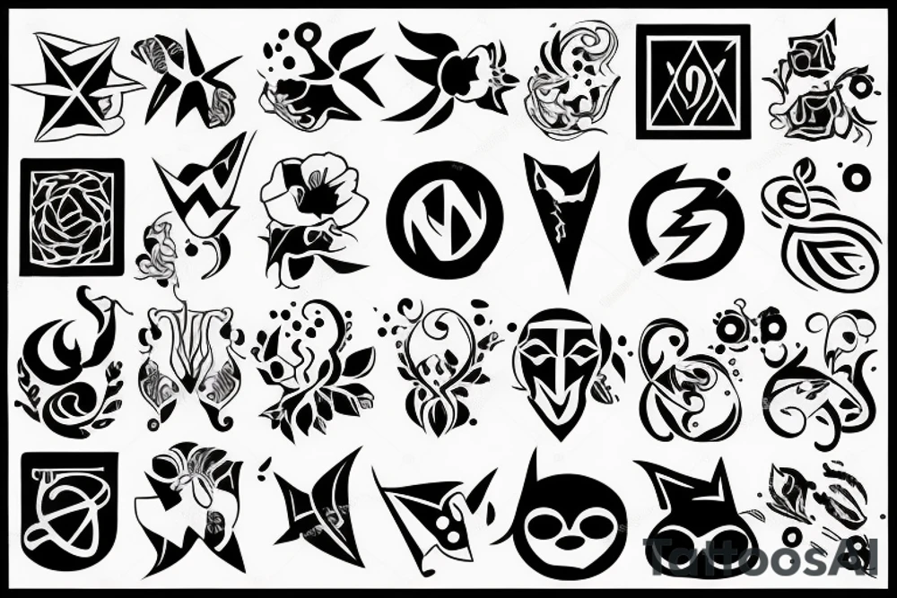 Tiny black symbol with shaded background tattoo idea