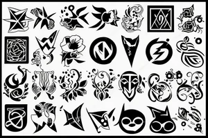 Tiny black symbol with shaded background tattoo idea