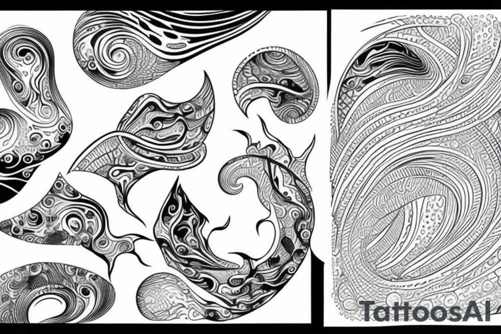 Fluid abstract shapes tattoo idea