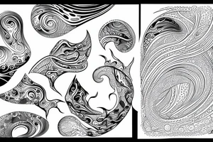 Fluid abstract shapes tattoo idea