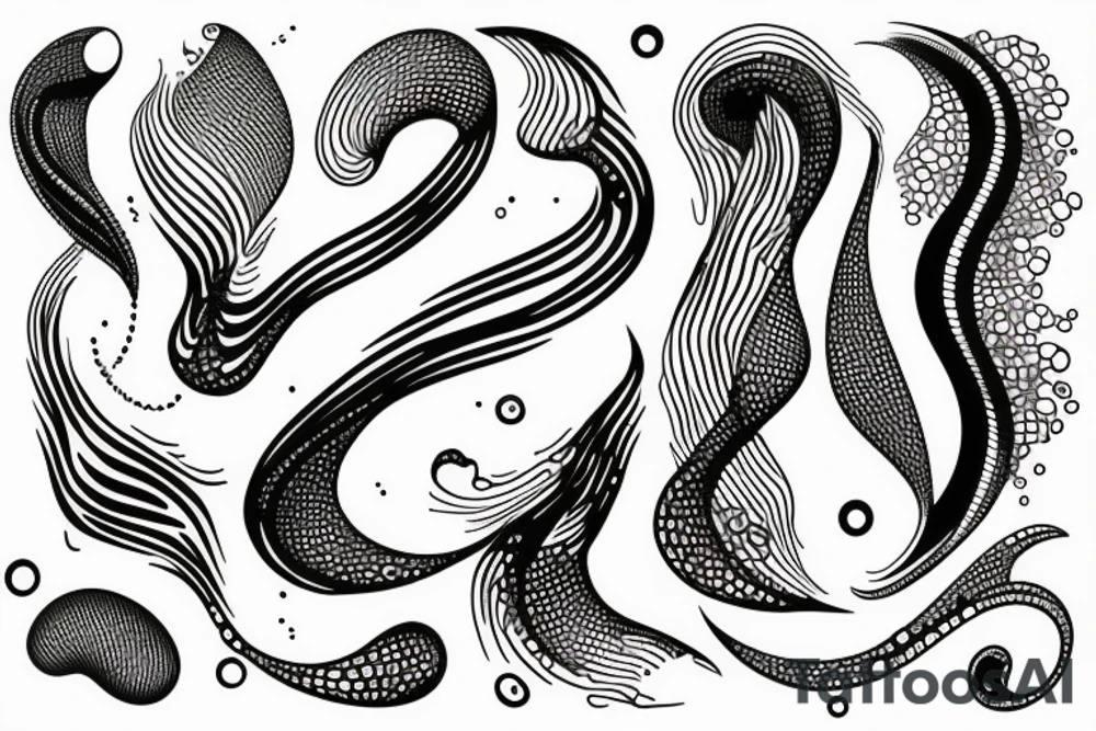 Fluid abstract shapes tattoo idea
