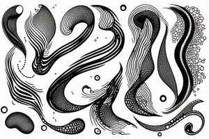 Fluid abstract shapes tattoo idea