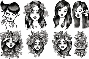 Girl crying tattoo idea