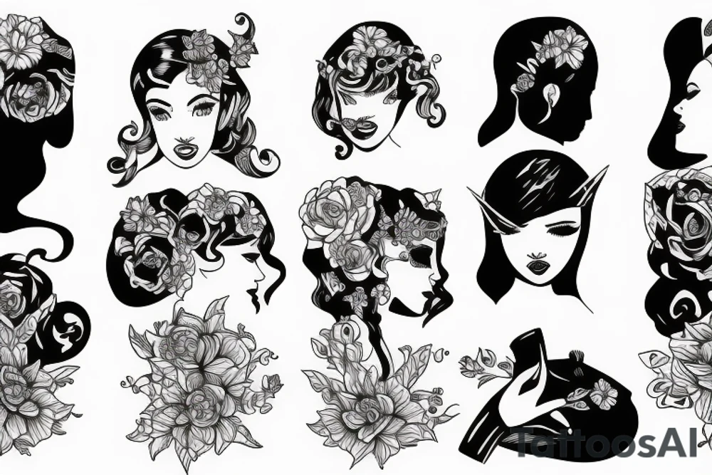 Girl pose tattoo idea