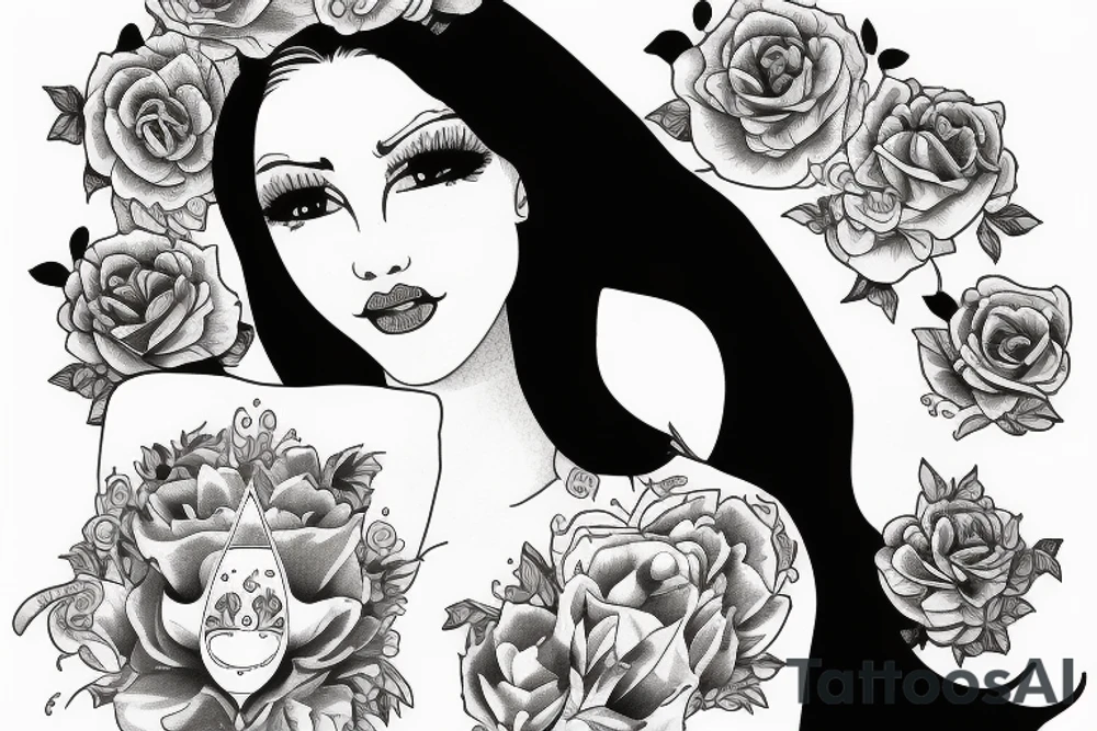Girl sitting in bed tattoo idea