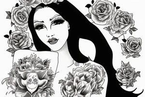 Girl sitting in bed tattoo idea
