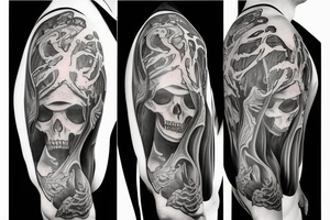 grim reaper wearing a hooded cloak tattoo idea