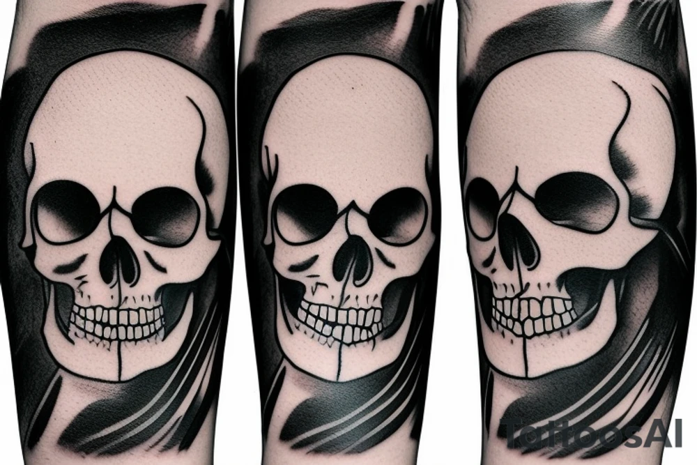 forearm tattoo of a grim reaper skull tattoo idea