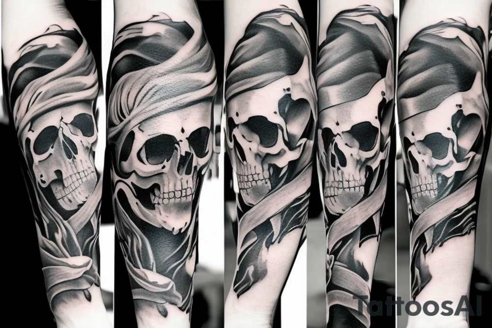 forearm tattoo of a grim reaper skull tattoo idea