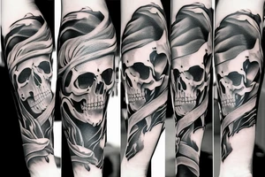 forearm tattoo of a grim reaper skull tattoo idea