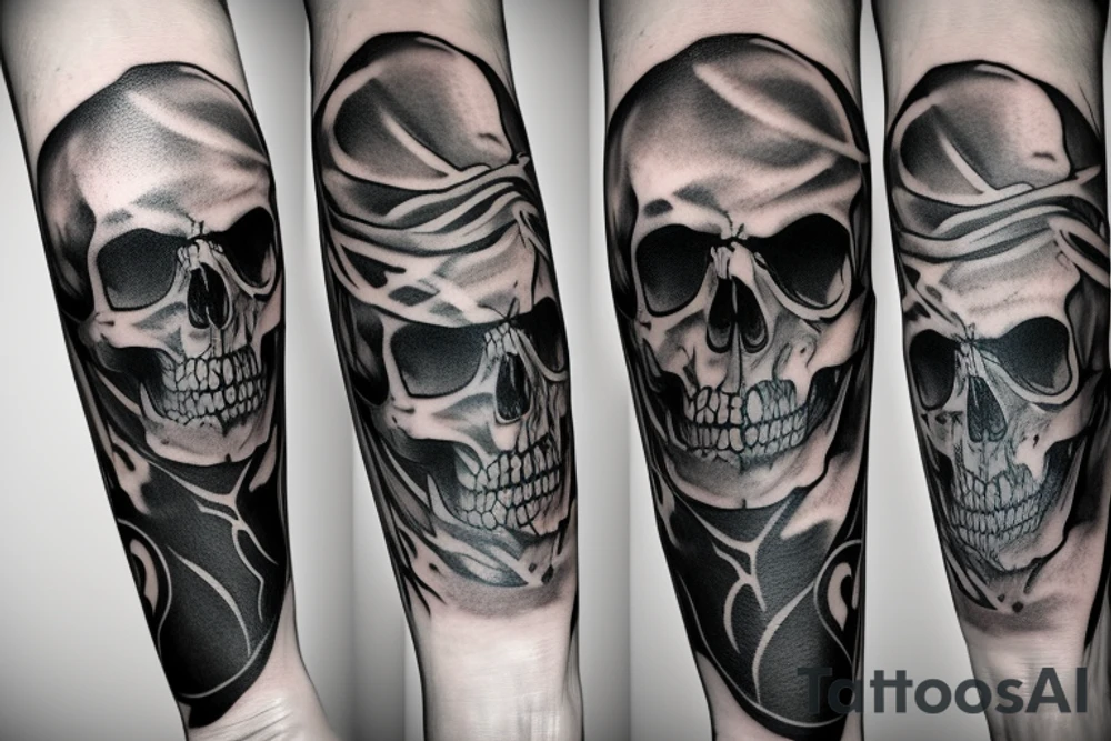 forearm tattoo of a grim reaper skull tattoo idea