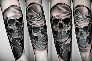 forearm tattoo of a grim reaper skull tattoo idea