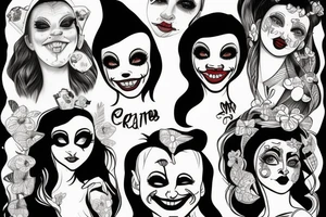 clown girl tattoo tattoo idea