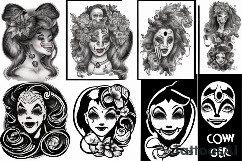 clown girl tattoo tattoo idea