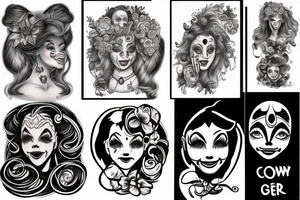 clown girl tattoo tattoo idea