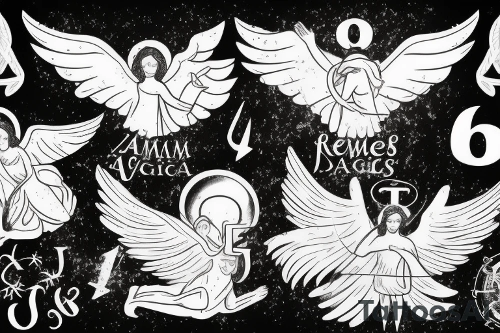 Roman, angels, falling angels, Jesus cross, libra, 7, 12-25-20 Roman numerals , space, time, birds tattoo idea