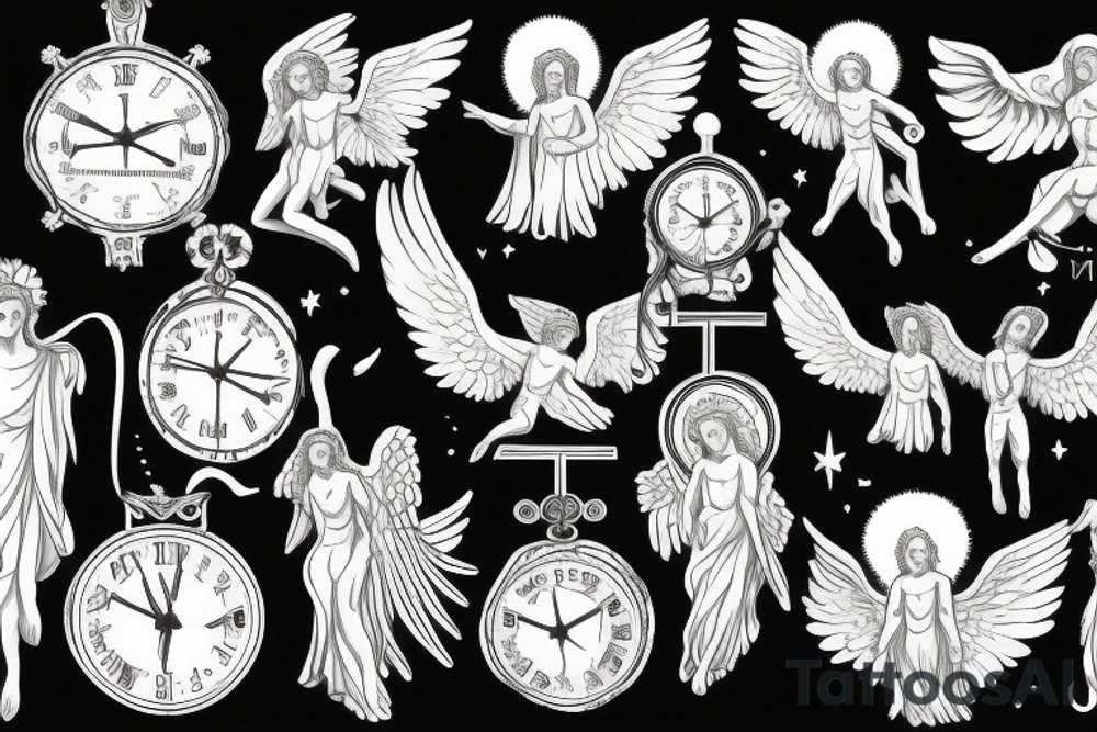 Roman, angels, falling angels, Jesus cross, libra, 7, 12-25-20 Roman numerals , space, time, birds tattoo idea