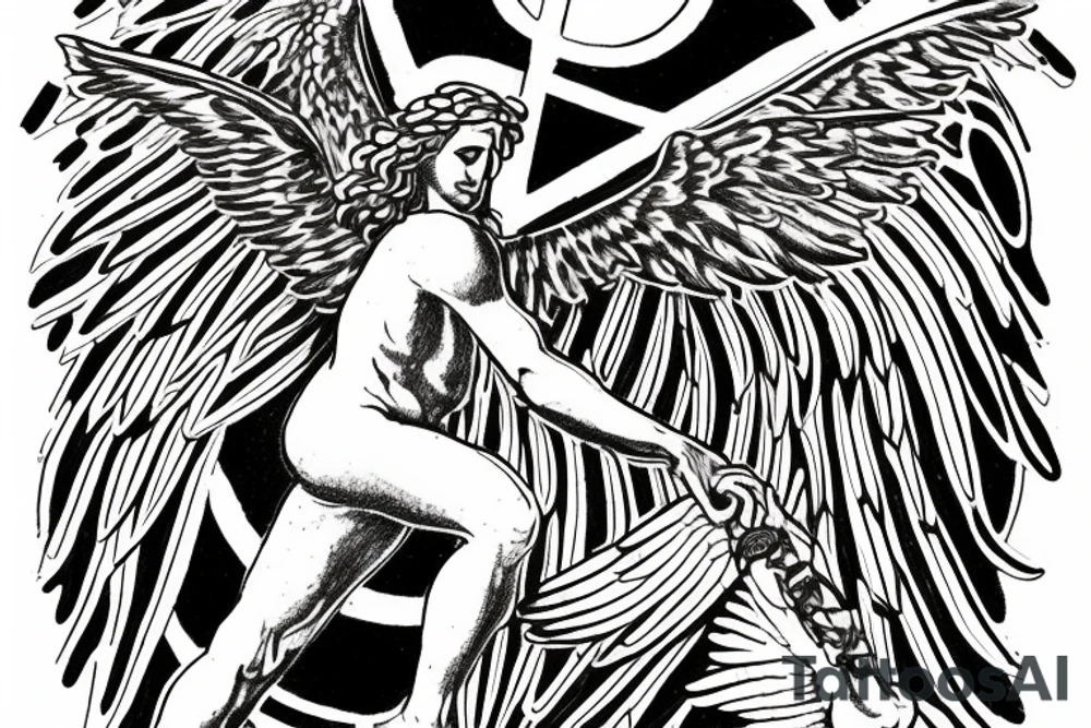 Roman, angels, falling angels, Jesus cross, libra, 7, 12-25-20 Roman numerals , space, time, birds tattoo idea