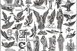 Roman, angels, falling angels, Jesus cross, libra, 7, 12-25-20 Roman numerals , space, time, birds tattoo idea