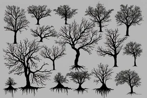 a tree planted by the water that sends out its roots by the stream tattoo idea