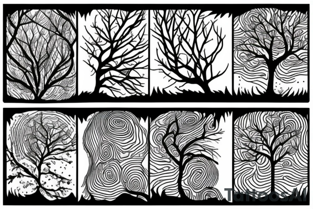 a tree planted by the water that sends out its roots by the stream tattoo idea