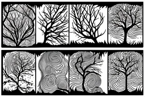 a tree planted by the water that sends out its roots by the stream tattoo idea