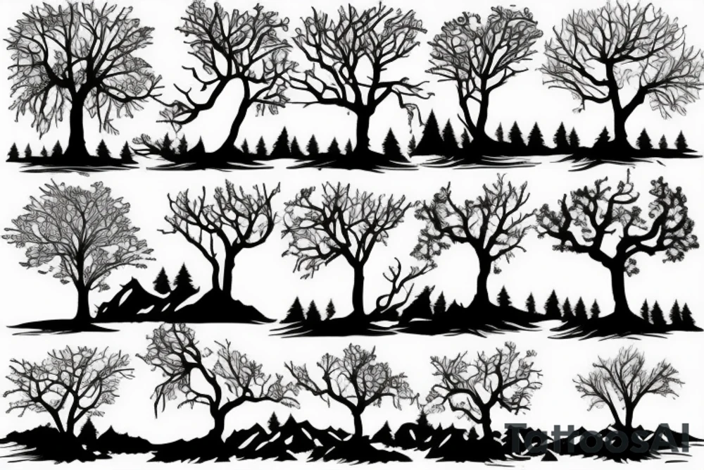 a tree planted by the water that sends out its roots by the stream tattoo idea
