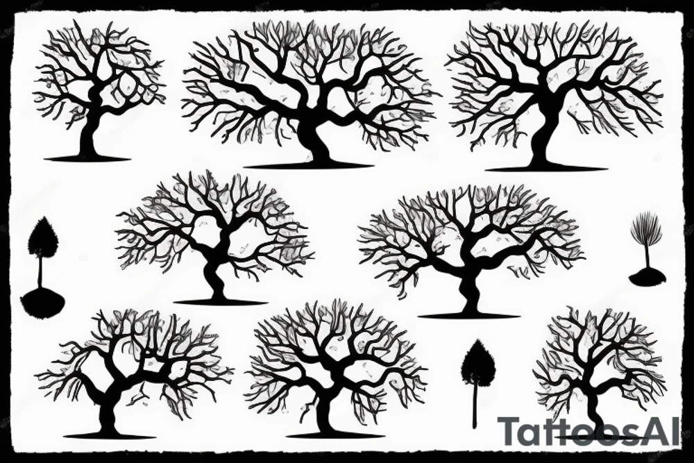 a tree planted by the water that sends out its roots by the stream tattoo idea
