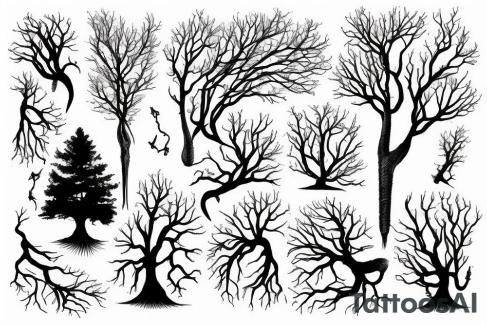 a tree planted by the water that sends out its roots by the stream tattoo idea