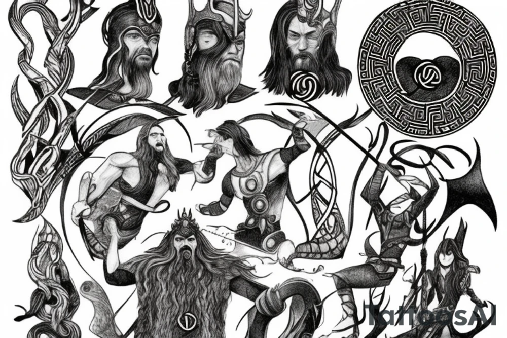 Norse mythology and the Heimdallr versus Loki duel tattoo idea