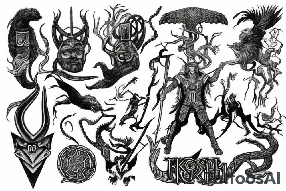 Norse mythology and the Heimdallr versus Loki duel tattoo idea