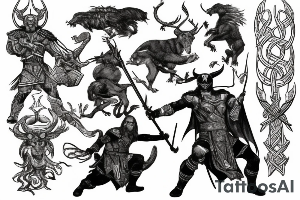 Norse mythology and the Heimdallr versus Loki duel tattoo idea