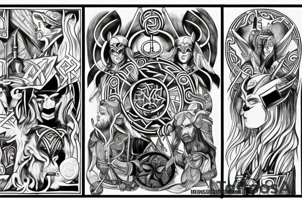 Norse mythology and the Heimdallr versus Loki duel tattoo idea