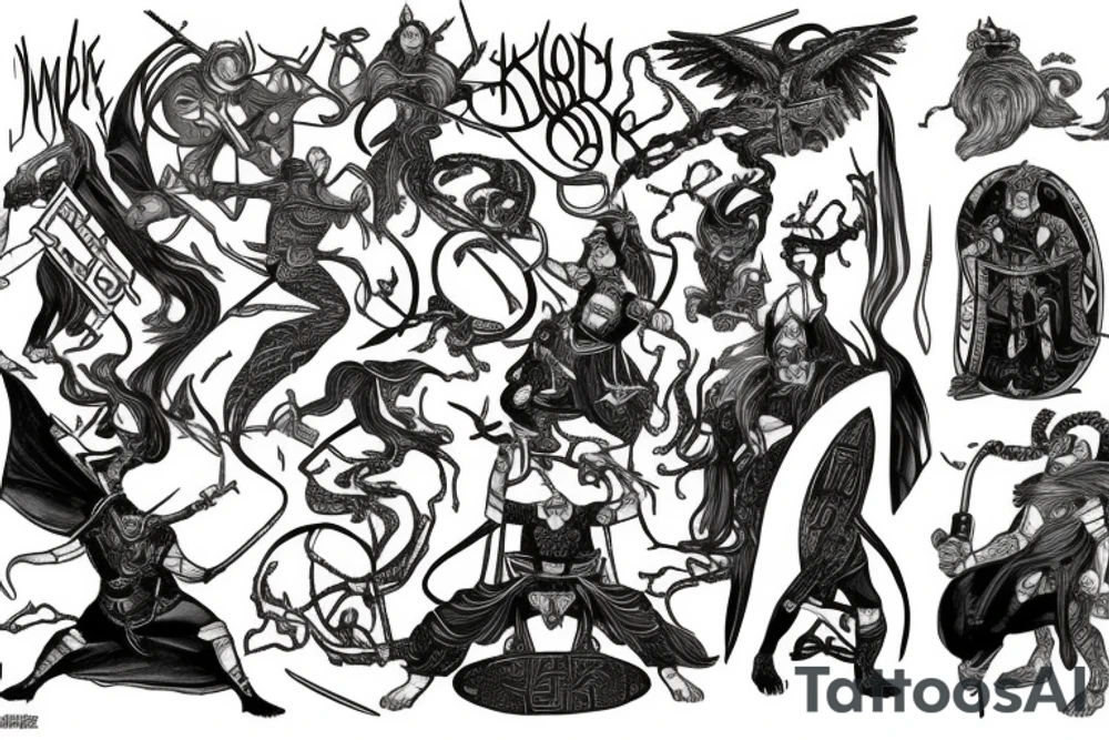 Norse mythology and the Heimdallr versus Loki duel tattoo idea