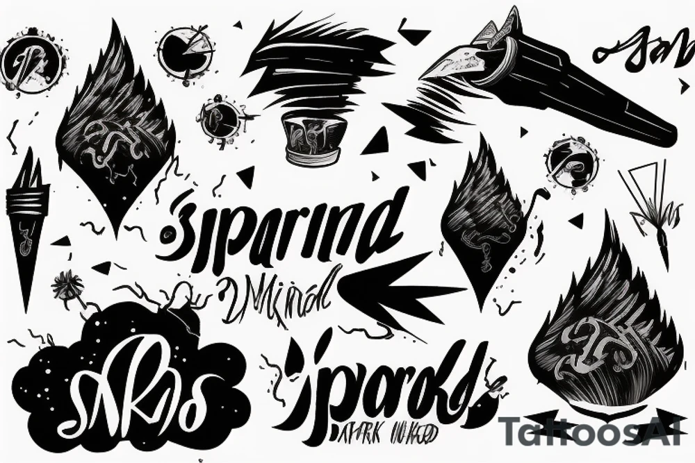 Tornado with the word Sparknado written in it tattoo idea