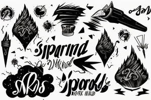 Tornado with the word Sparknado written in it tattoo idea