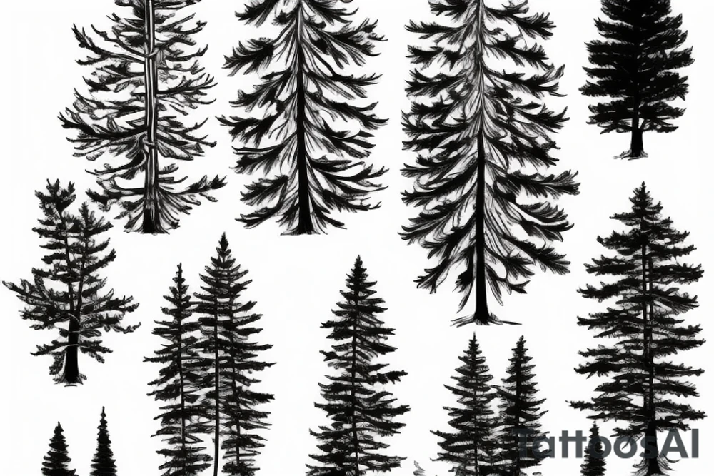 Pine trees mental health forearm tattoo idea