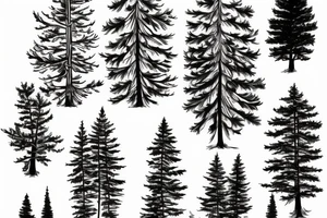Pine trees mental health forearm tattoo idea