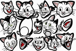 Tom the cat from Tom & jerry.
Smiling like the joker tattoo idea